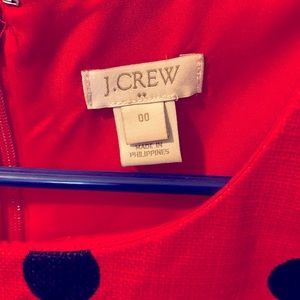 J. Crew Red and Navy Polkadot dress size 00